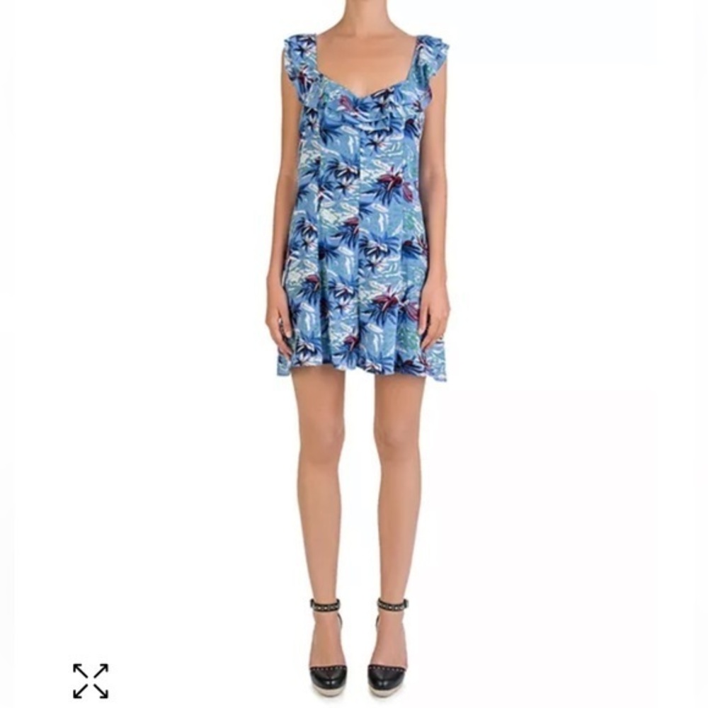 THE KOOPLES Silk Playsuit Romper Retro Vintage Hawaii Print NWT Size L Hawaiian